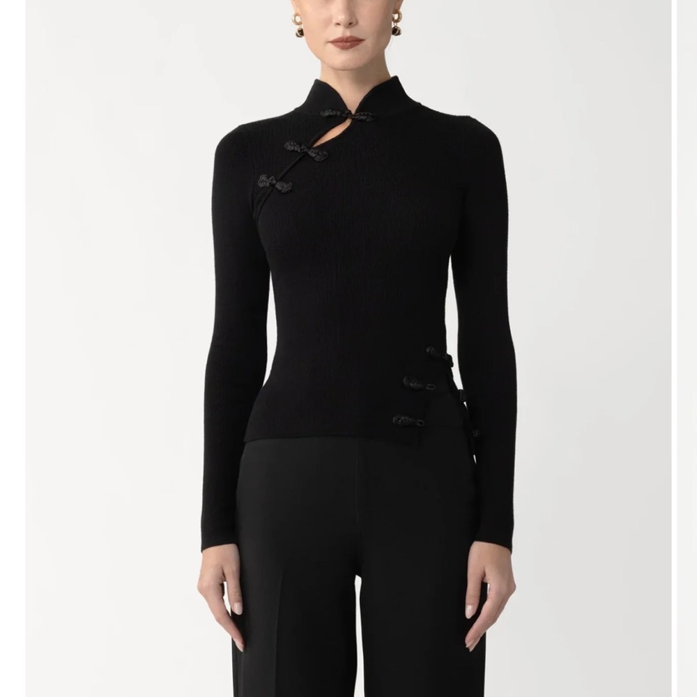Sau Lee DAKOTA KNIT TOP Black